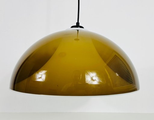 Brown and White Acrylic Glass Pendant Lamp in the style of Temde, 1970s-PUK-1392600