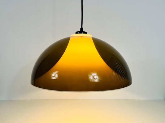 Brown and White Acrylic Glass Pendant Lamp in the style of Temde, 1970s-PUK-1392600