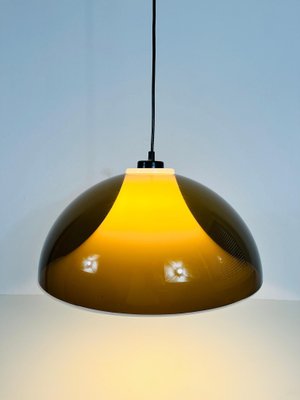 Brown and White Acrylic Glass Pendant Lamp in the style of Temde, 1970s-PUK-1392600