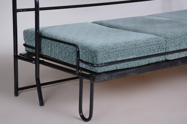 Brown & Blue Bauhaus Sofa, Czechia, 1930s-WHY-1189492