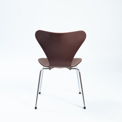 Brown Butterfly 3107 7 Series Chairs from Fritz Hansen, 1960s, Set of 5-NQU-1368556