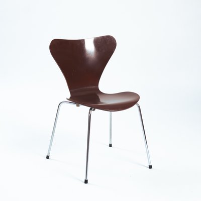 Brown Butterfly 3107 7 Series Chairs from Fritz Hansen, 1960s, Set of 5-NQU-1368556