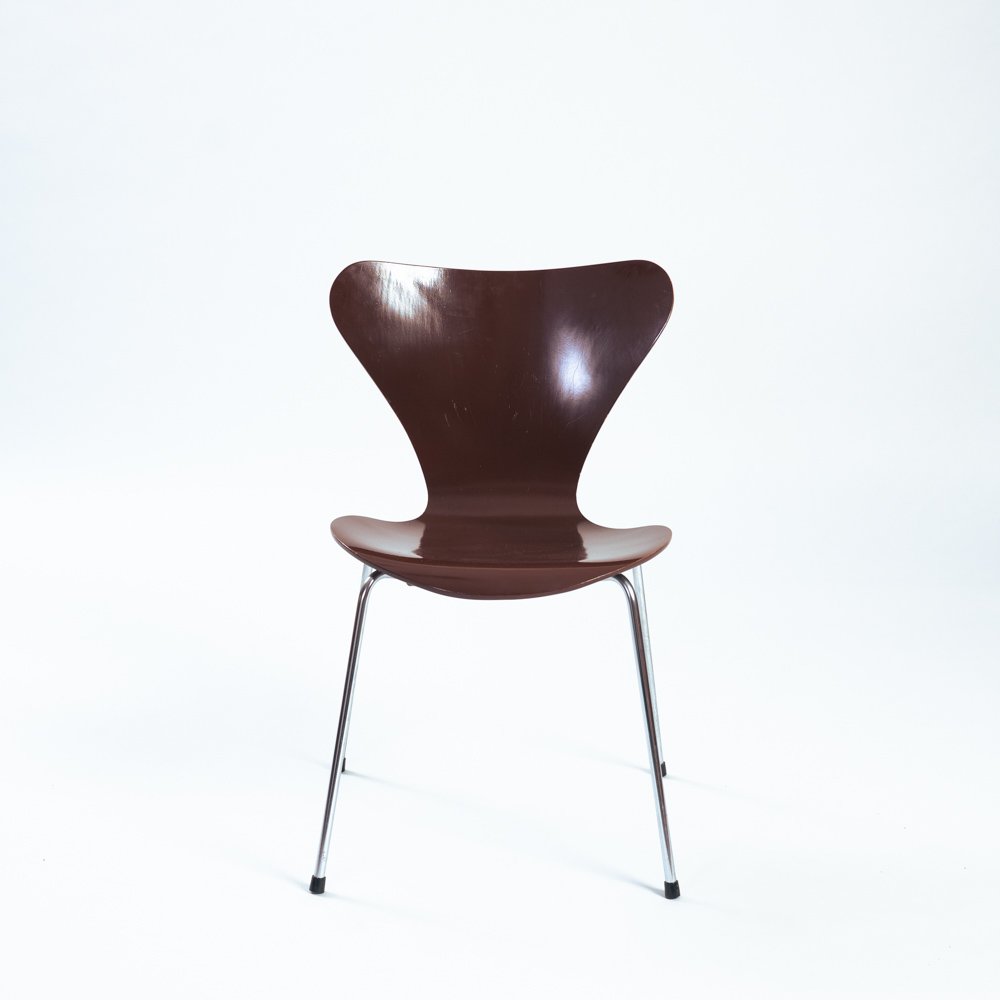 Brown Butterfly 3107 7 Series Chairs from Fritz Hansen, 1960s, Set of 5