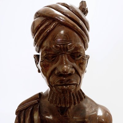 Brown Carved hardwood Bust-NYF-2018828