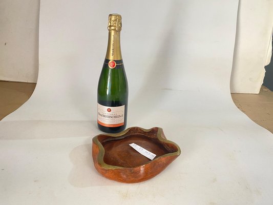 Brown Ceramic and Gold Ashtray or Vide Poche, France, 1960-UR-1746575