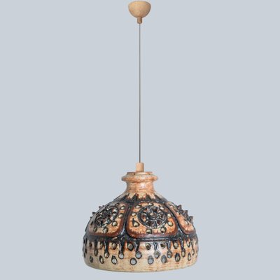 Brown Ceramic Pendant Light, 1970-VDW-1770679