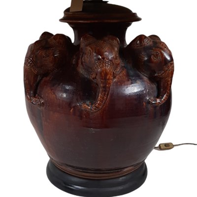 Brown Elephant Table Lamp-TCS-1215984