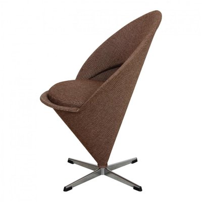 Brown Fabric Cone Chair by Verner Panton for Fritz Hansen, 1920s-MTD-1400637