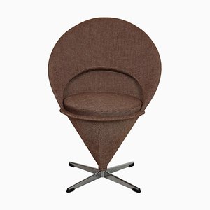 Brown Fabric Cone Chair by Verner Panton for Fritz Hansen, 1920s-MTD-1400637