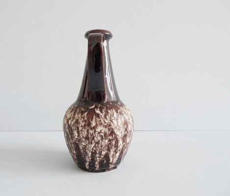 Brown Fat Lava Glaze Vase with Handles from Bay Keramik, 1970s-BLG-703344