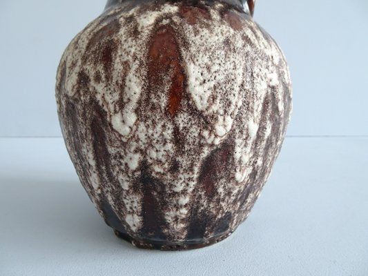 Brown Fat Lava Glaze Vase with Handles from Bay Keramik, 1970s-BLG-703344