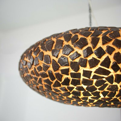 Brown Fiberglass Pendant Lamp, 1970s-ZLY-666002