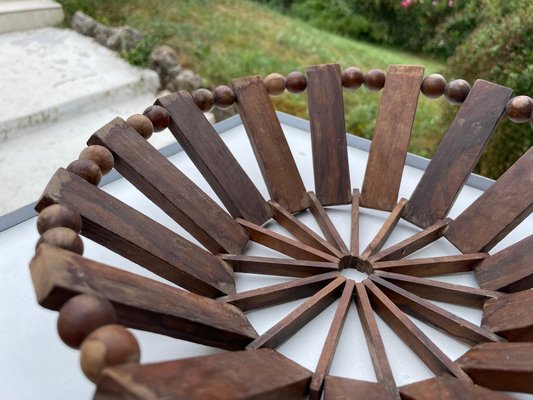 Brown Fruit Bowl in Wood, France, 1970s-UR-1315557