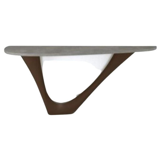 Brown G-Console Table on Mono Steel Base with Concrete Top by Zieta