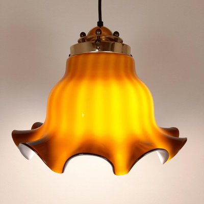 Brown Glass Pendant Lamp, 1970s-WQC-842060