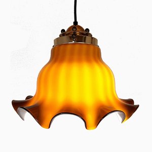 Brown Glass Pendant Lamp, 1970s-WQC-842060