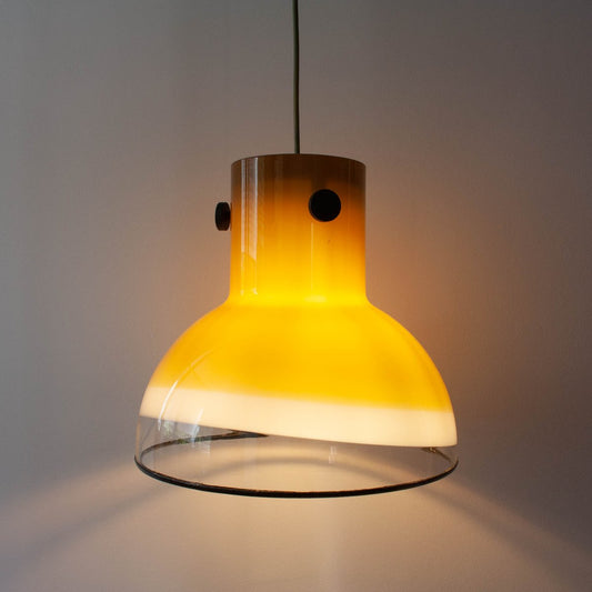 Brown Glass Pendant Light from Peill & Putzler, Germany, 1970s