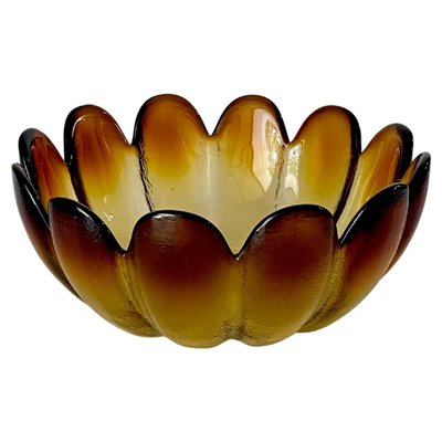 Brown Glass Salad Bowl, France, 1970s-UR-1406694