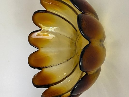 Brown Glass Salad Bowl, France, 1970s-UR-1406694