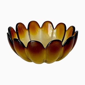 Brown Glass Salad Bowl, France, 1970s-UR-1406694