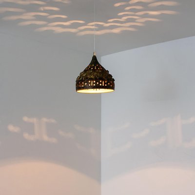 Brown Green Ceramic Pendant Light, Denmark, 1970-VDW-1756145