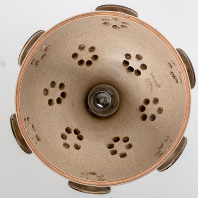 Brown Green Ceramic Pendant Light, Denmark, 1970-VDW-2028618