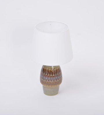 Brown Handmade Danish Stoneware Table Lamp from Søholm, 1970s-FN-883651