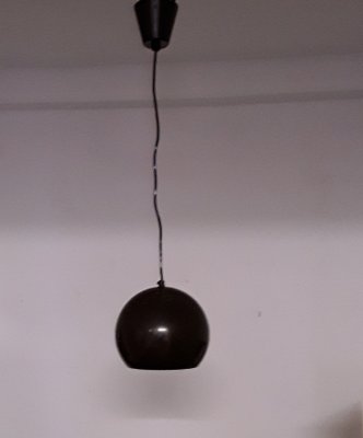 Brown Height Adjustable Vintage Aluminum Ball Lamp, 1970s-HOI-911126