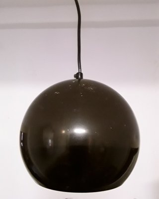 Brown Height Adjustable Vintage Aluminum Ball Lamp, 1970s-HOI-911126