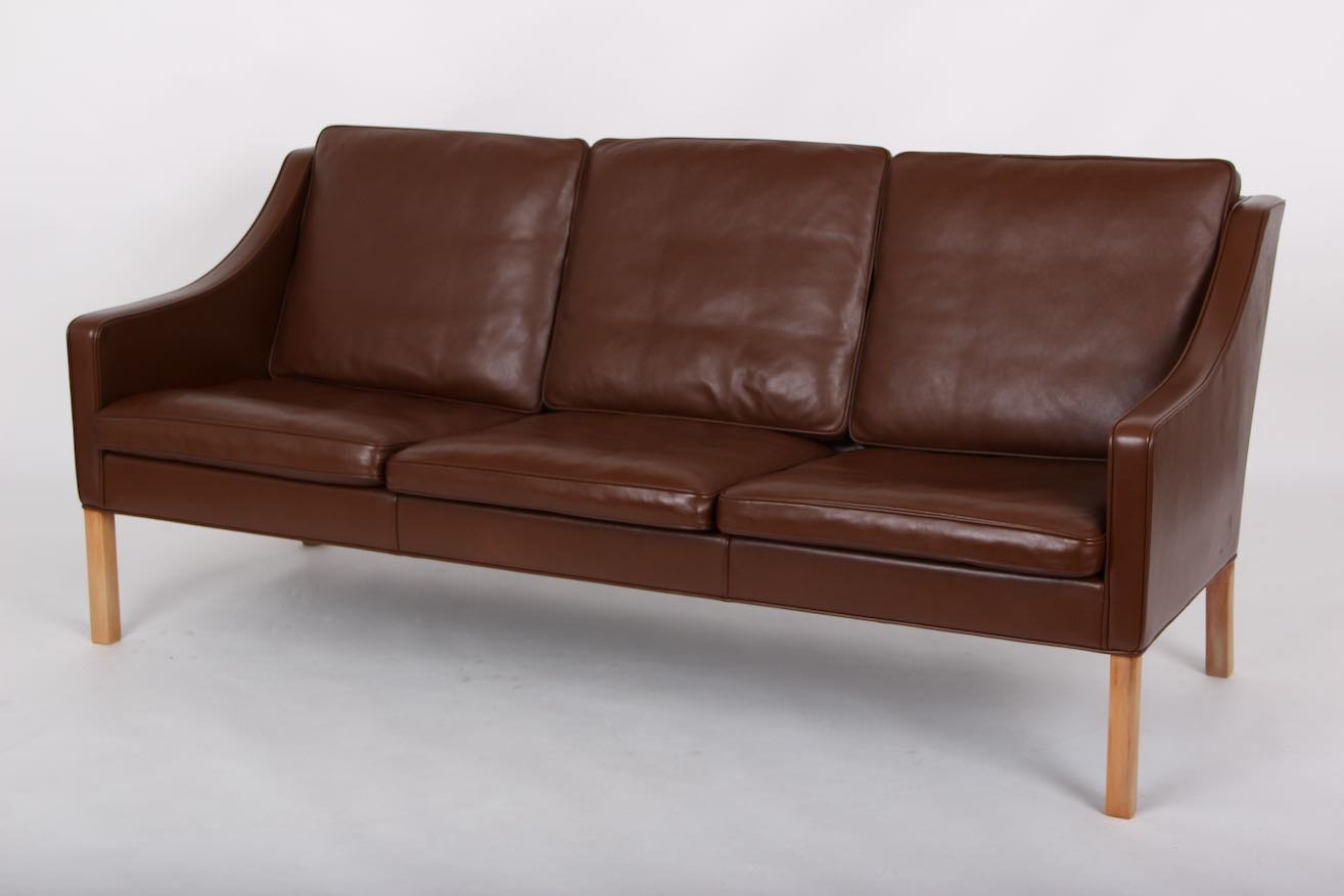 Brown Leather 2209 Sofa by Børge Mogensen for Fredericia, 2000s