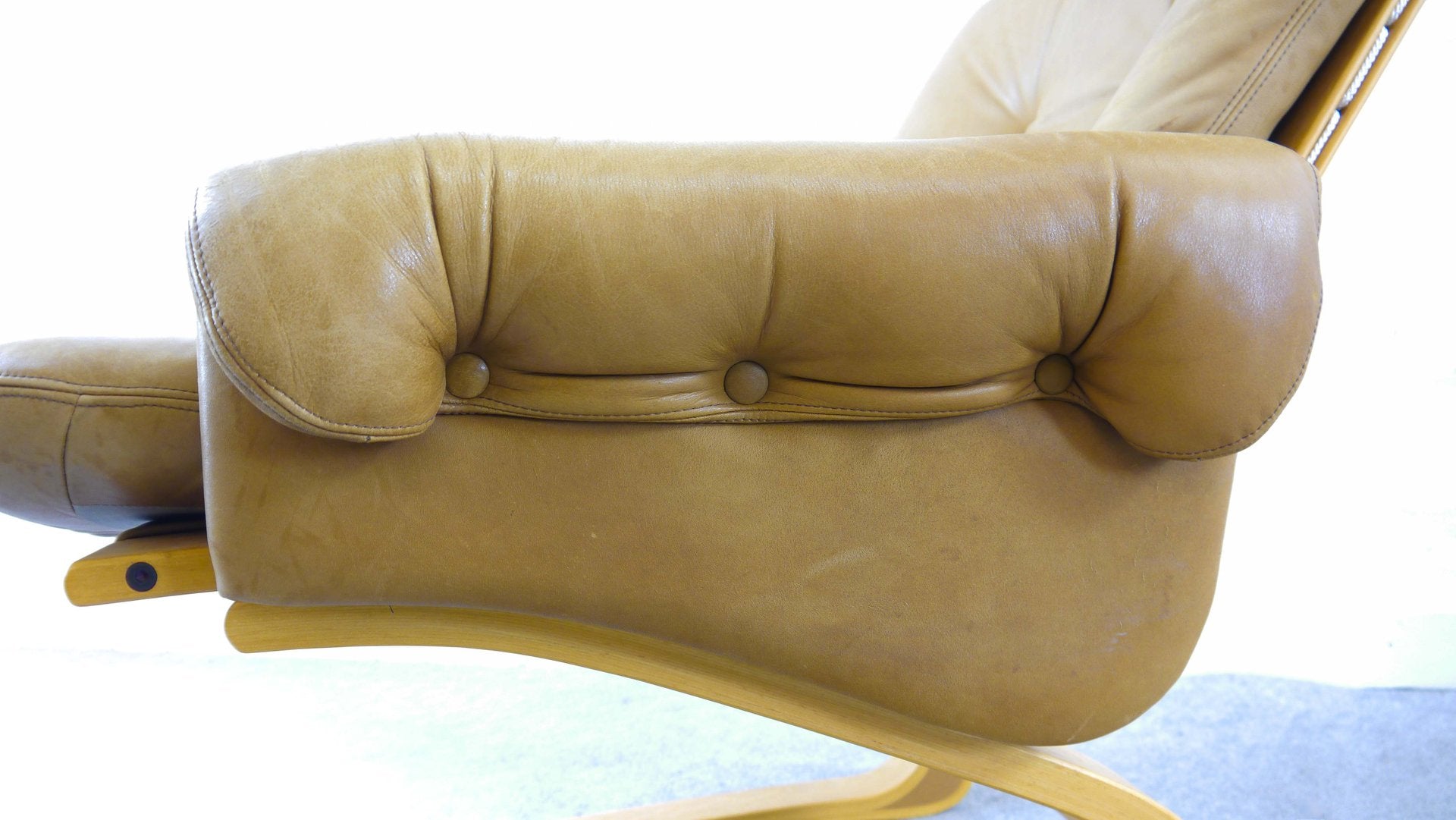 Brown Leather Armchairs by Elsa & Nordahl Solheim for Rybo Rykken & Co, 1970s, Set of 2