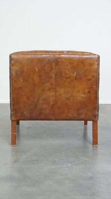 Brown Leather Chesterfield Armchair-HPP-2035263