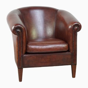 Brown Leather Club Chair-HPP-2032272