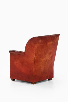 Brown Leather Easy Chair, Denmark, 1930s-SC-1416465