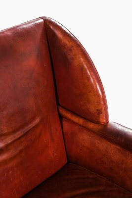 Brown Leather Easy Chair, Denmark, 1930s-SC-1416465