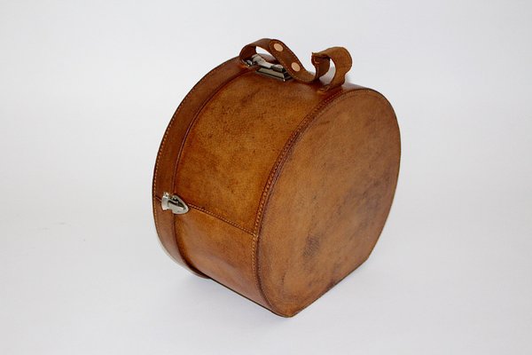 Brown Leather Hat Case, Austria, 1950s-NB-1356589