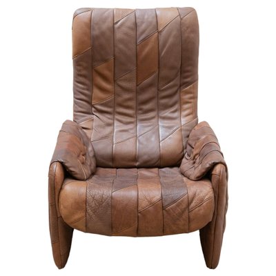 Brown Leather Patchwork Lounge Chair from de Sede, 1970s-KL-1030013