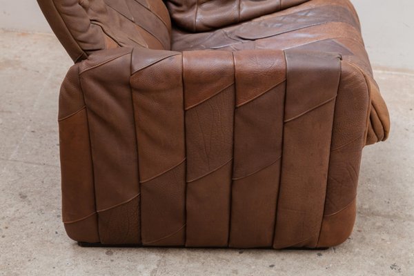 Brown Leather Patchwork Lounge Chair from de Sede, 1970s-KL-1030013