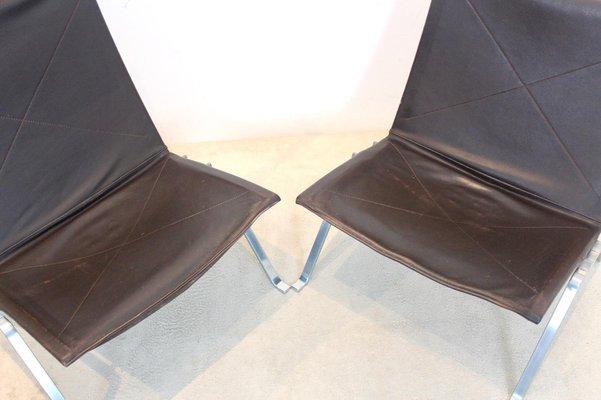 Brown Leather PK22 Chairs by Poul Kjærholm for Fritz Hansen, Set of 2-MO-1329333