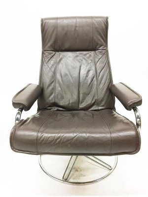 Brown Leather Swivel Chairs from Kebe, Set of 2-UCH-1224183