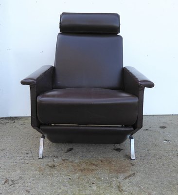 Brown Leatherette Lounge Chair by Georges Van Rijck for Beaufort, 1960s-AWL-856341