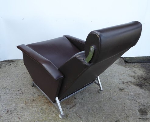 Brown Leatherette Lounge Chair by Georges Van Rijck for Beaufort, 1960s-AWL-856341