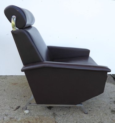 Brown Leatherette Lounge Chair by Georges Van Rijck for Beaufort, 1960s-AWL-856341