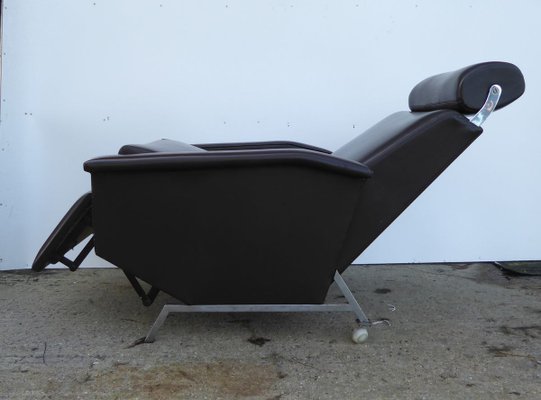 Brown Leatherette Lounge Chair by Georges Van Rijck for Beaufort, 1960s-AWL-856341