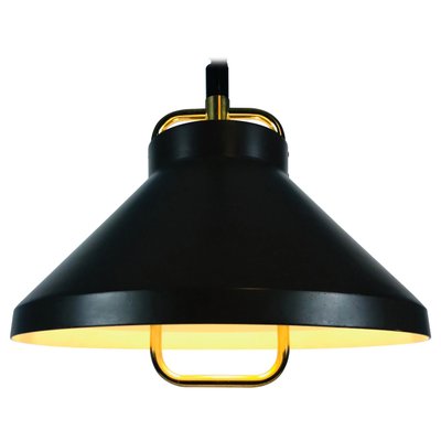 Brown Metal and Brass Pendant Lamp by Jo Hammerborg for Fog and Morup, 1970s-PUK-617954