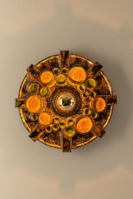 Brown & Orange Ceramic Sputnik Wall Light, Germany, 1970s-UGR-1239865