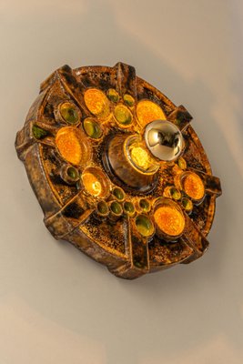 Brown & Orange Ceramic Sputnik Wall Light, Germany, 1970s-UGR-1239865