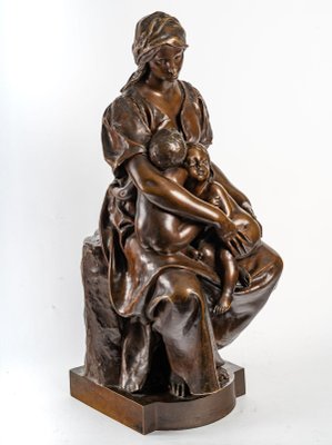 Brown Patinated Bronze The Mother Sculpture by Paul Dubois-WFS-1296518