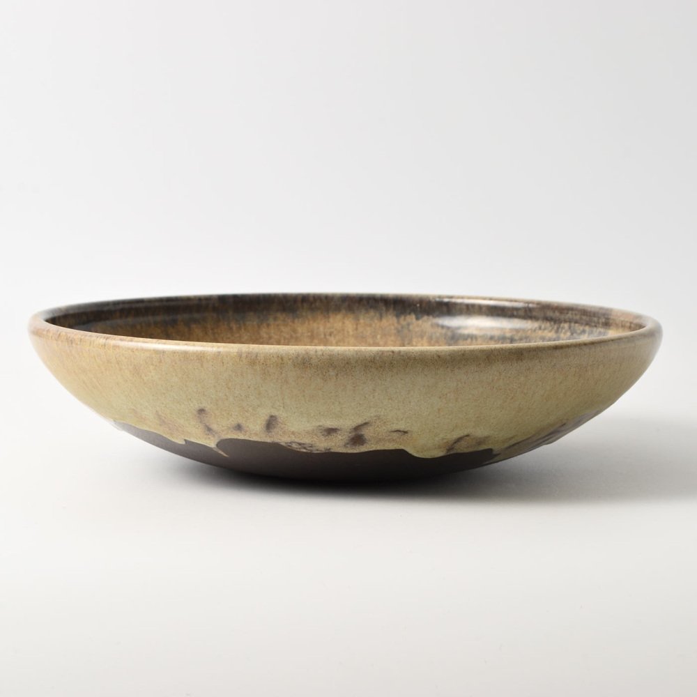 Brown Pottery Bowl by Pieter Groeneveldt, 1930s