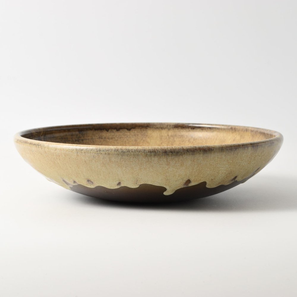 Brown Pottery Bowl by Pieter Groeneveldt, 1930s